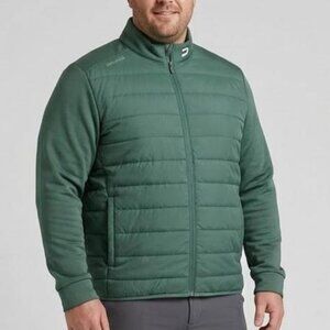Druids Golf Jacket Mens XXL Green Quilted Puffer Full Zip Insulated Windproof